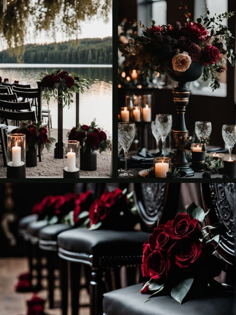 moody dark romantic wedding decor ideas